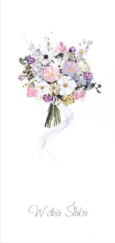 Karnet Ślub DL S66 - Bukiet kwiatów