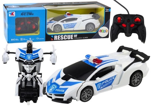 Auto-Robot R/C 2w1 transformacja Policja, Leantoys