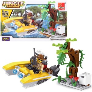 KLOCKI MOTORÓWKA DŻUNGLA 130 ELEMENTÓW, TRIFOX