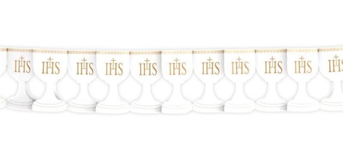 Girlanda papierowa Kielich biały 3m