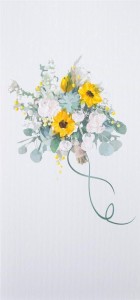 KARNET KWIATY DL N03 - BUKIET SŁONECZNIKI