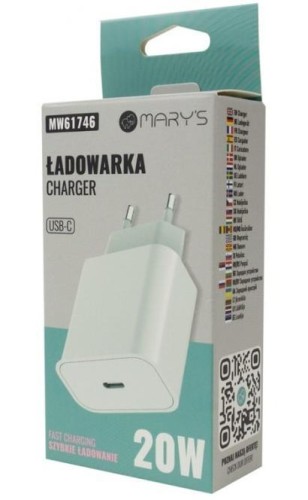Ładowarka sieciowa 20W USB-C biała