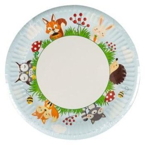 TALERZE PAPIEROWE LEŚNE ZWIERZĄTKA 8SZT