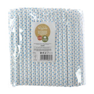 SŁOMKI PAPIEROWE JUMBO 10MM NIEBIESKIE 144SZT