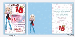 KARNET PARTY NAKLEJANY B6+KOPERTA URODZINY 18 WZ17