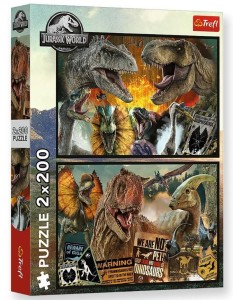 PUZZLE 2X200 PREHISTORYCZNY ŚWIAT TREFL, TREFL