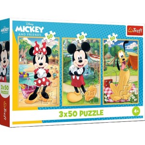 PUZZLE 3X50 MYSZKI NA WAKACJACH TREFL, TREFL