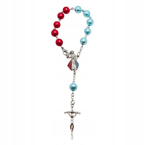 Różaniec do samochodu Jezu Ufam Tobie szklany