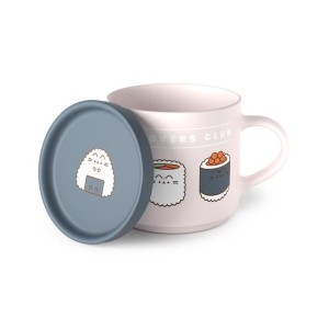 KUBEK PORCELANOWY Z POKRYWKĄ - PUSHEEN SUSHI LOVER