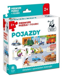 POJAZDY. PIERWSZE PUZZLE + FIGURKI. KAPITAN NAUKA