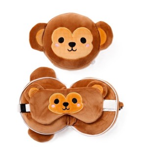 PODUSZKA PODRÓŻNA I MASKA NA OCZY MAŁPKA