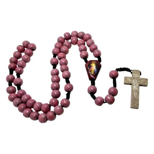 Różaniec drewniany róż