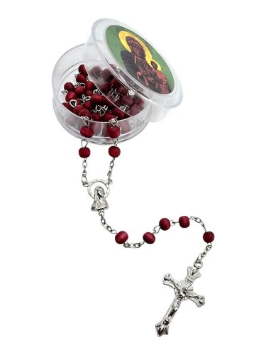 Różaniec zapachowy bordowy w pudełku