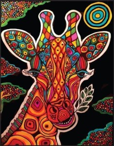 KOLOROWANKA WELWETOWA ŻYRAFA 47X35CM, COLORVELVET