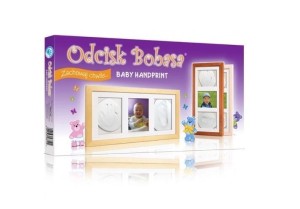 ZESTAW ODCISK BOBASA - RAMKA Z GLINKĄ POTR. BIAŁA