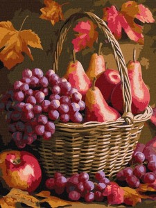 MALOWANIE PO NUMERACH - JESIENNE OWOCE 30X40CM