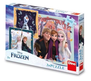 PUZZLE KRAINA LODU RADOSNY DZIEŃ 3X55EL, DINO TOYS