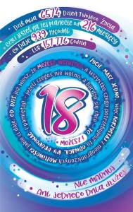 KARTKA OKOLICZNOŚCIOWA URODZINY 18 ST06