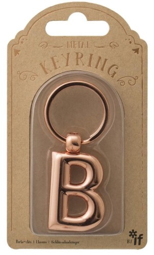 Metalowy brelok do kluczy litera B Keyring, IF