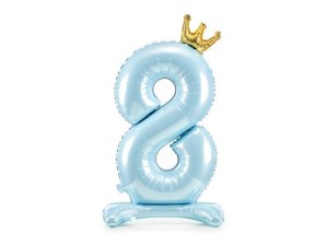STOJĄCY BALON FOLIOWY 8 BŁĘKITNY 84CM
