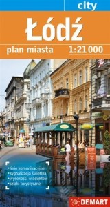 PLAN MIASTA - ŁÓDŹ 1:21 000 DEMART, PRACA ZBIOROWA
