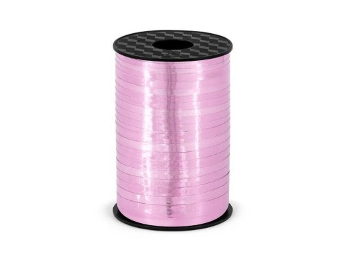 Wstążka plastikowa różowa 5mmx225m, PartyDeco