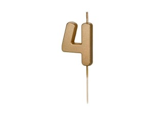 ŚWIECZKA URODZINOWA 4 ZŁOTA 4,5CM