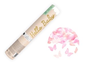 TUBA Z MOTYLKAMI RÓŻOWYMI 20CM