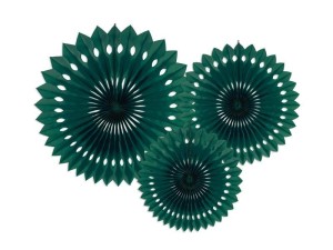 ROZETY DEKORACYJNE CIEMNE ZIELONE 20-30CM