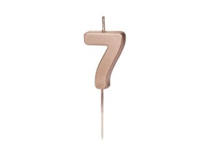 ŚWIECZKA URODZINOWA 7 RÓŻOWE ZŁOTO 4.5CM