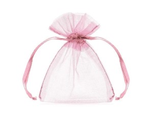 WORECZKI Z ORGANZY RÓŻOWY 10CM 10SZT, PARTYDECO