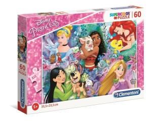 PUZZLE 60 SUPER KOLOR PRINCESS, CLEMENTONI