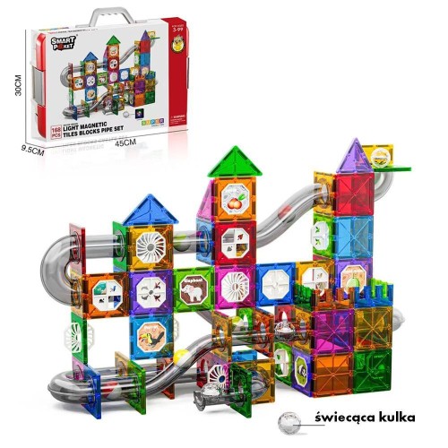 Klocki magnetyczne 168 elementów, Askato