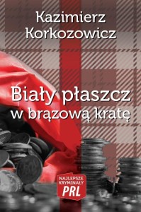 BIAŁY PŁASZCZ W BRĄZOWĄ KRATĘ