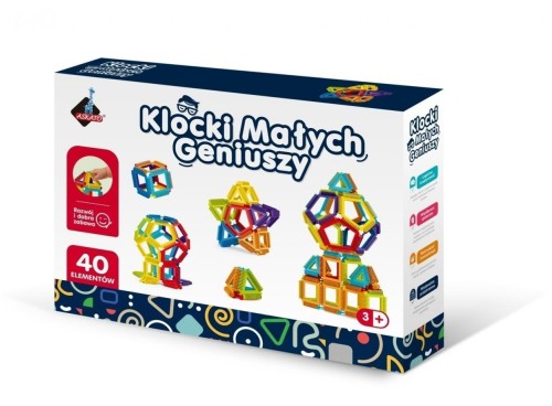 Klocki małych geniuszy geometryczne szczotki 40el