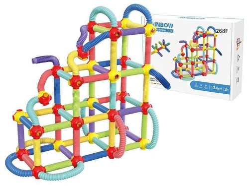 Klocki - słomki konstrukcyjne rozciągliwe 124el