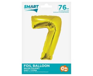 BALON FOLIOWY CYFRA 7 ZŁOTA SMART 76CM