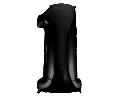 Balon foliowy B&C cyfra 1 czarna 92cm
