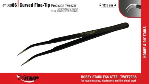 Pęseta zakrzywiona z cienkimi końcówkami 12,5cm