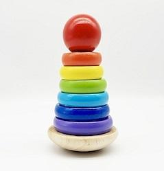 PIRAMIDA WAŃKA WSTAŃKA DREWNIANA, SMILY PLAY
