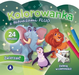 KOLOROWANKA Z TATUAŻAMI FLUO ZWIERZAKI