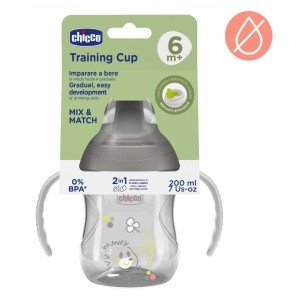 KUBEK Z TWARDYM USTNIKIEM 200ML SZARY 6M+, CHICCO