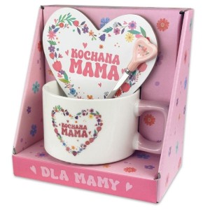 ZESTAW KUBEK Z ŁYŻECZKĄ - NAJLEPSZA MAMA