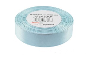 WSTĄŻKA SATYNOWA BŁĘKITNA 25MMX32M