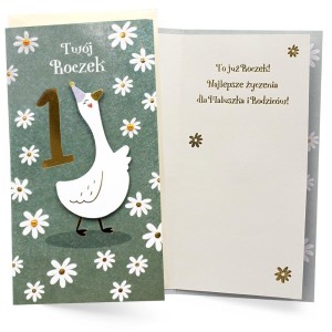 KARNET URODZINY ROCZEK GĄSKA, KUKARTKA