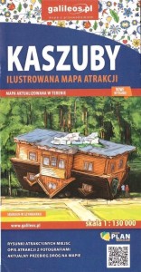 KASZUBY. ILUSTROWANA MAPA ATRAKCJI 1:130 000