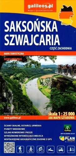 Mapa - Saksońska Szwajcaria cz. zachodnia 1:25 000