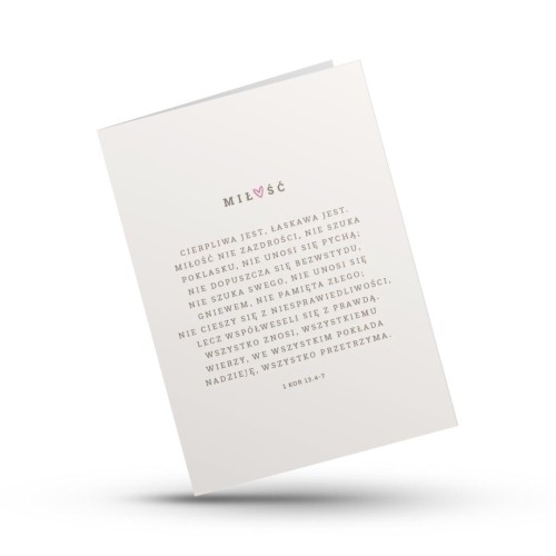 Kartka składana - Hymn o milości - serduszko