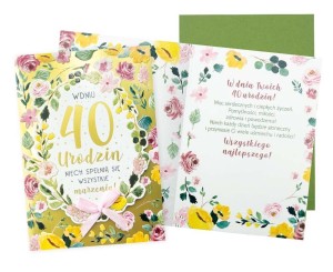 KARNET B6 URODZINY 40 (KWIATY)