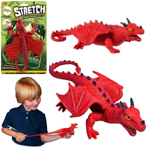 Dinozaur smok czerwony do rozciągania, Trifox